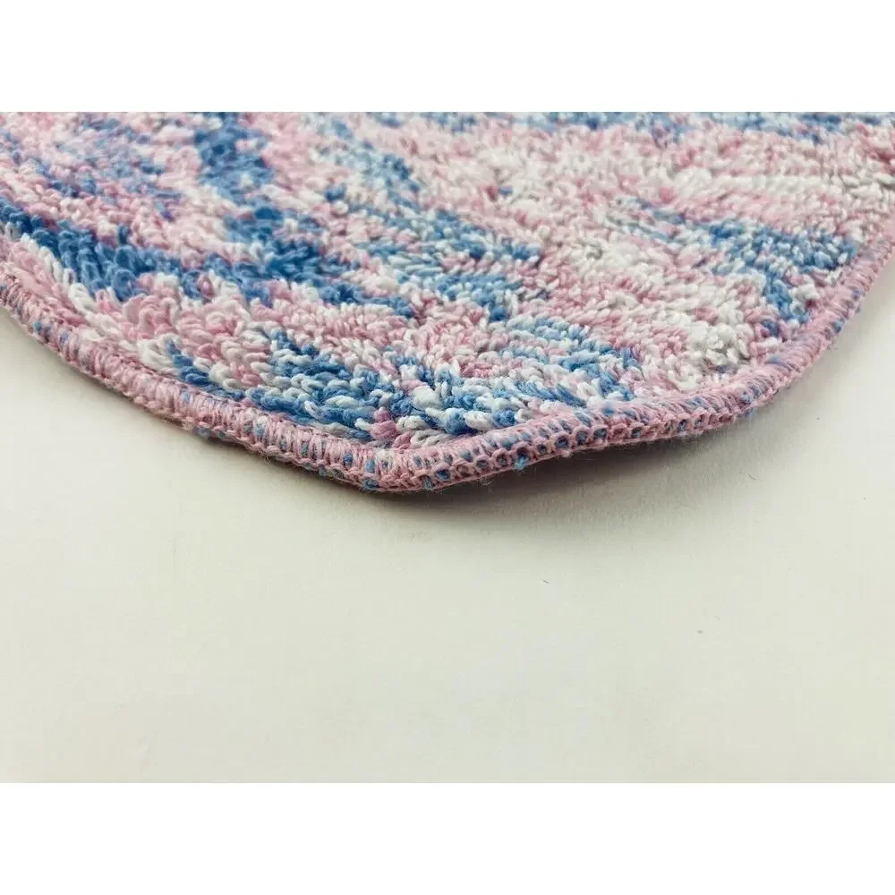 2 Vintage Royal velvet Fieldcrest washcloths rags Pastel pink blue Waves Zig zag
